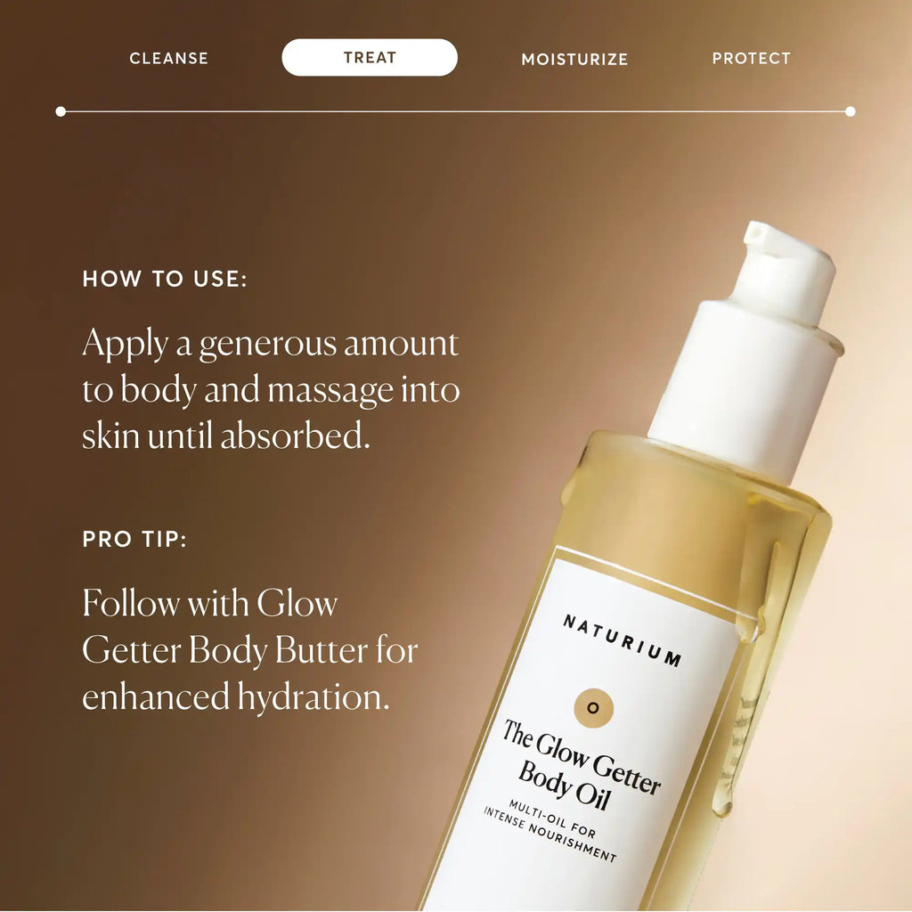 The Glow Getter Body Oil Evening Care Routine Essential