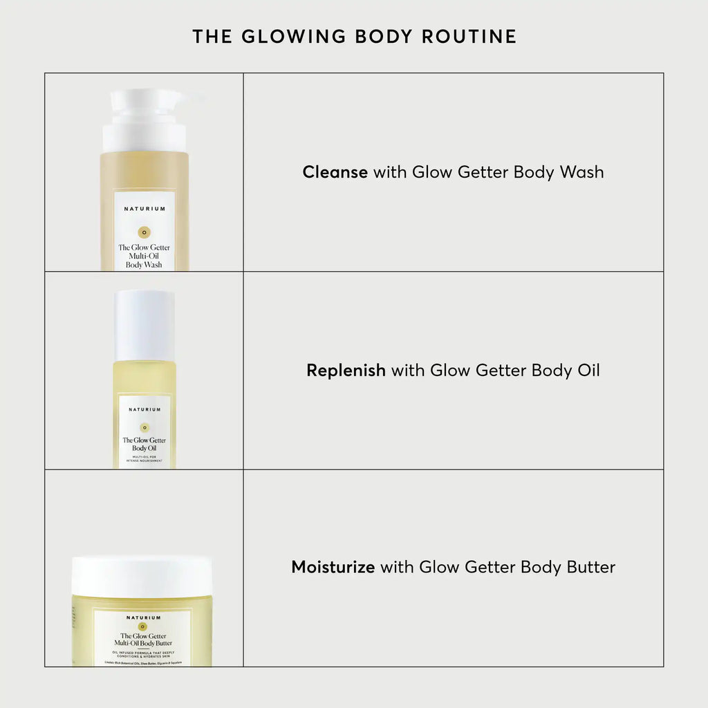 The Glow Getter Body Oil Evening Care Routine Essential