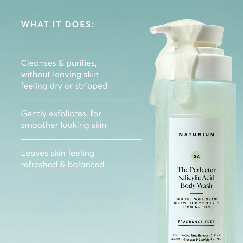 The Perfector Salicylic Acid Body Wash Travel Size Morning Skincare Routine Essential